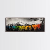 Autumn Colors, Vibrant Mountain Art, Seasonal Landscape, Framed Canvas Print, Nature Wall Art, Cabin Decor, Large Print