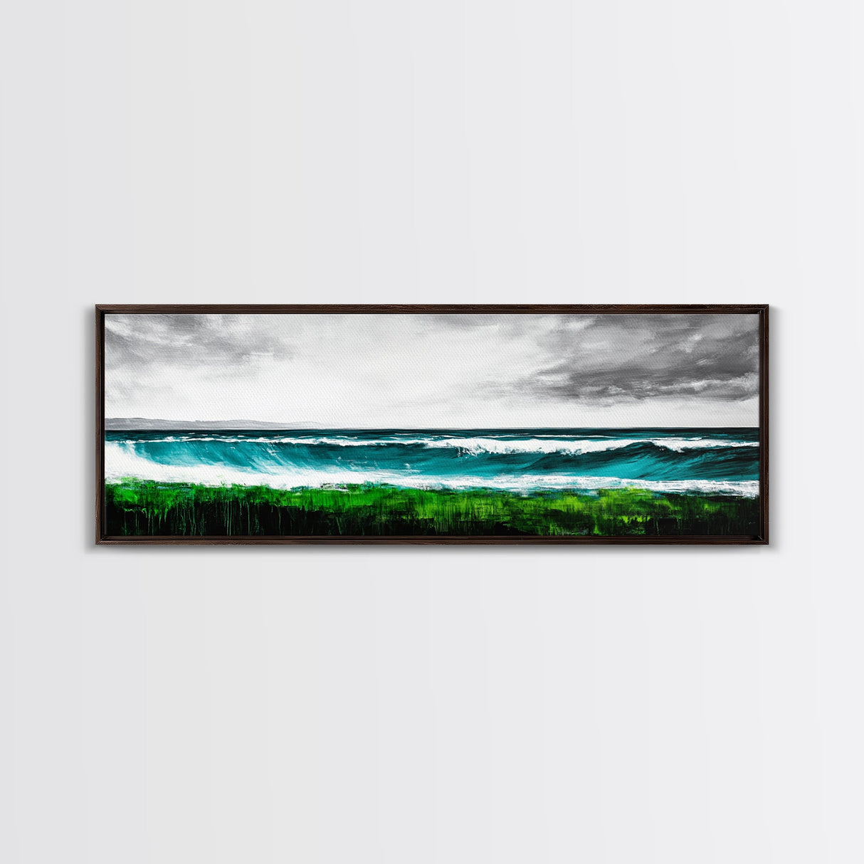 Ocean Waves, Seascape Art, Coastal Decor, Beach House, Framed Canvas Print, Large Wall Art, Modern Nautical, Living Room Art