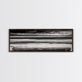 Ocean Bench, Beach Serenity, Black and White Seascape, Minimalist Art, Framed Canvas Print, Calm Coastal, Meditation Space