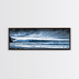 Ocean Wave, Moody Seascape, Blue Water Art, Stormy Sky, Coastal Home Accent, Surfer Decor, Minimalist Wall Art, Canvas Print