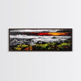 Sunset Lake, Autumn Landscape, Framed Canvas Print, Fall Wall Art, Rustic Home Decor, Large Nature Art, Living Room Artwork, Modern Painting