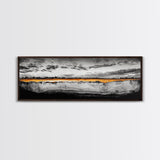 Golden Horizon, Dramatic Sky, Minimalist Landscape, Framed Canvas Print, Neutral Wall Art, Modern Office Decor, Large Wall Hanging