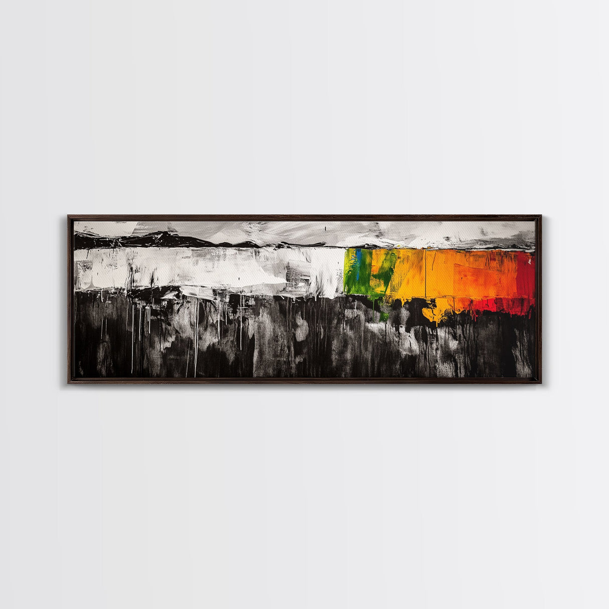 Abstract Mountain Art, Landscape Painting, Modern Boho Decor, Textured Wall Art, Neutral Nature Print, Office Wall Art, Framed Canvas Print