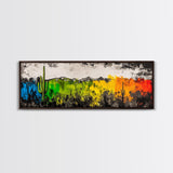 Desert Cactus, Colorful Southwest Art, Boho Wall Decor, Rustic Western Style, Abstract Painting, Framed Canvas Print, Living Room Wall Art