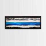 Wild Waves, Ocean Art Print, Coastal Home Decor, Abstract Seascape Painting, Nautical Living Room Art, Beach House Style, Framed Canvas Print