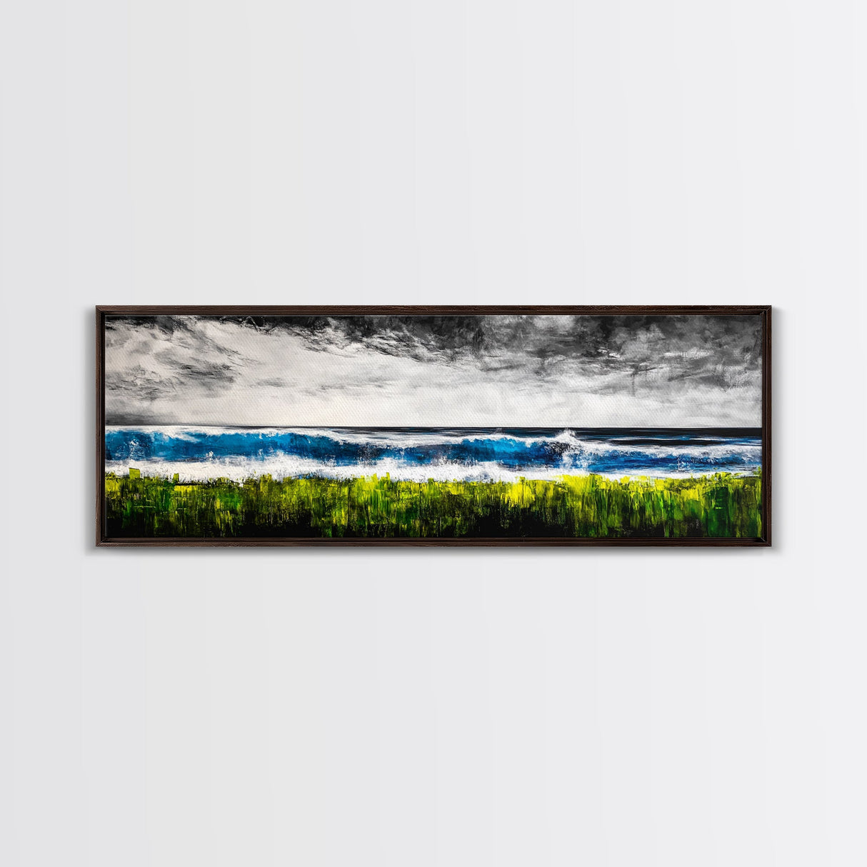 Stormy Pier, Coastal Wall Art, Moody Ocean Print, Beach House Decor, Nautical Themed Home, Black and White Seascape, Canvas Print