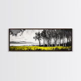 Lakeside Trees, Tranquil Landscape Art, Serene Nature Print, Black White Wall Decor, Peaceful Home Aesthetic, Framed Canvas Print