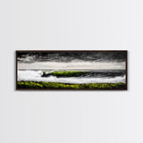 Ocean Wave, Coastal Wall Art, Black and White Print, Framed Canvas Print, Nautical Decor, Surf Art, Modern Home Decor