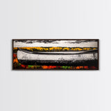 Autumn Canoe, Rustic Lake Art, Nature Wall Decor, Canvas Print, Fall Landscape Painting, Outdoor Adventure Art, Cabin Wall Art, Canoe Artwork