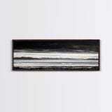 Stormy Mountains, Black and White Art, Monochrome Landscape, Modern Wall Decor, Framed Canvas Print, Nature Inspired, Minimalist Home Art
