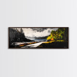 Forest Path, Beach View, Mountain Landscape, Framed Canvas Print, Wilderness Art, Nature Painting, Living Room Wall Art, Rustic Home Decor