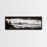 Black White Seascape, Ocean Storm, Dramatic Sky, Framed Canvas Print, Minimalist Art, Coastal Wall Decor, Office Accent, Nautical Home Art