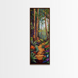 Jungle Path, Forest Walk, Tropical Garden Landscape Art, Lush Nature Wall Decor, Bedroom or Entryway Accent, Framed Canvas Print