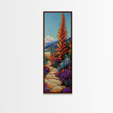 Vibrant Desert, Garden, Path — Canvas Print with bold autumn florals and pathway, ideal Fall Entryway Art or Living Room Wall Decor, boho style