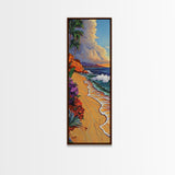 Palm Beach, Sunset, Tropical Escape Canvas Print, Coastal Bedroom Wall Art, Bold Ocean Painting, Colorful Seaside Decor
