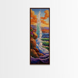 Ocean Wave, Cliff, Canvas Print, Dramatic Seaside Landscape Wall Art, Sunset Coastal Decor, Bold Nature Living Room Accent