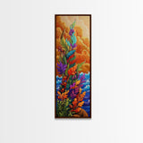 Seaweed Ocean, Abstract, Framed Canvas Print, Vibrant Coastal Kitchen Wall Art, Ocean Inspired Boho Decor, Underwater Garden Style