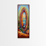 Ocean Portal, Geode Shell, Dreamy, Surreal Beach Art, Framed Canvas Print, Boho Bedroom Decor, Psychedelic Coastal Wall Art