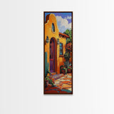Adobe Home, Southwest Colors, Rustic Entryway Art, Framed Canvas Print, Mexican Style Decor, Boho Living Room Accent, Desert Home Art