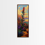 Plant Sunset, Southwest, Desert, Canvas Print, Boho Living Room Decor, Colorful Botanical Wall Art, Desert Vibes, Earthy Tones Painting