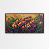 Colorful Snake, Nature, Framed Canvas Print, Jungle Reptile Wall Art, Tropical Home Decor, Bold Wildlife Art, Bedroom Accent, Boho Style