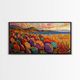 Beach Shells, Coastal, Colorful, Framed Canvas Print, tropical seashell wall art, beach boho decor, vibrant summer bathroom art