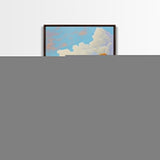 Autumn Cliffside, Trail, Ocean, Framed Canvas Print, fall coastal landscape, boho mountain decor, bold colors, seasonal Living Room art