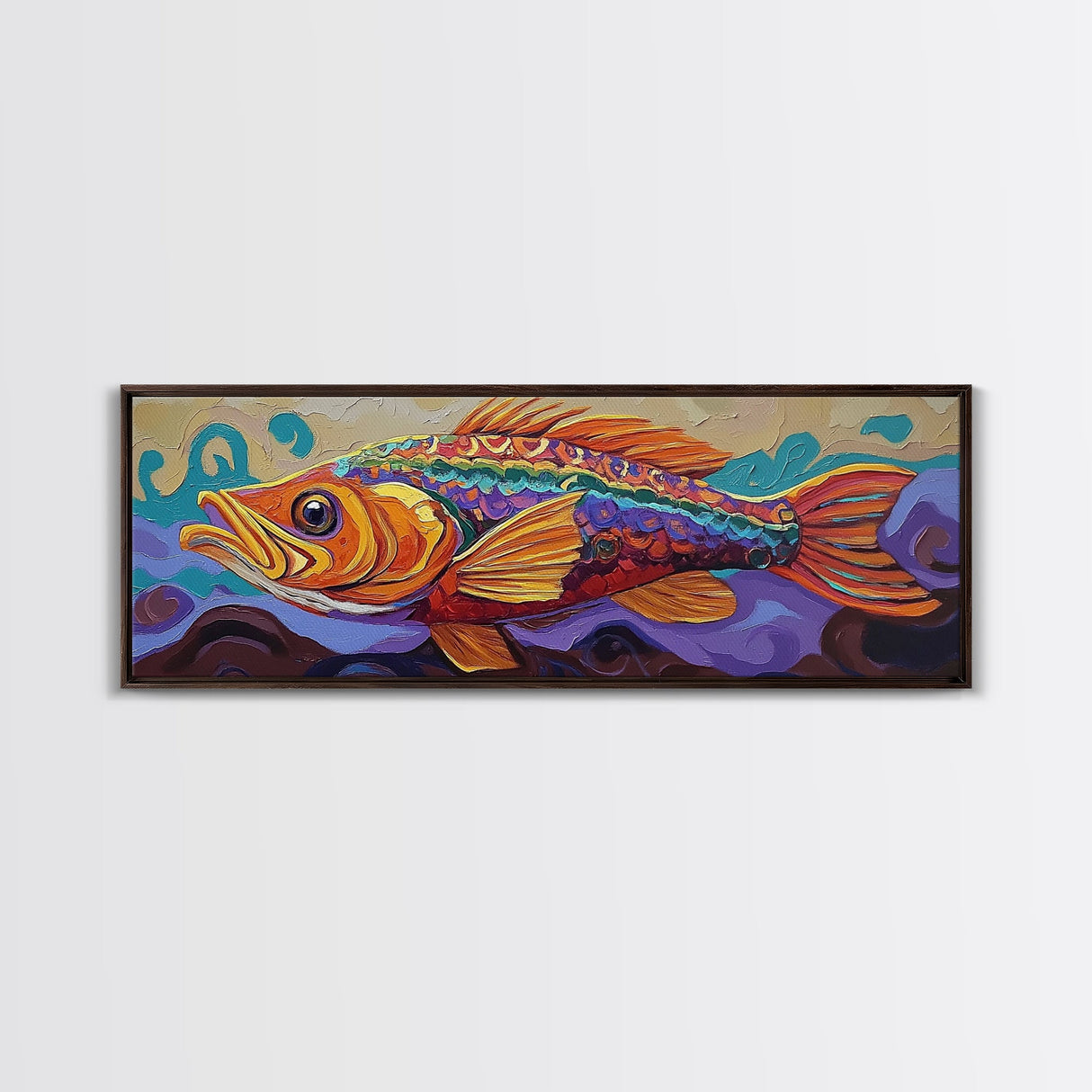 Tropical Fish Painting, Vibrant Ocean Life, Canvas Print, Coastal Kitchen Wall Art, Underwater Theme Decor, Boho Beach Art
