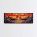 Burning Sky, Sunset Fire, Vibrant Nature, Canvas Print, Fall wall decor, dramatic sky wall art, living room art, abstract art