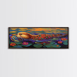Whimsical Otter, Floral Animal, Playful River, Canvas Print, cute otter painting, animal nursery decor, boho animal print