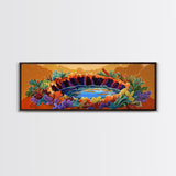 Autumn Oasis, Colorful Pond, Nature Fantasy, Framed Canvas Print, Fall Wall Art, Botanical Bedroom Decor, Vibrant Landscape Painting