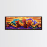Abstract Coral, Ocean Fantasy, Vibrant Texture, Sunset Skies, Canvas Print, Coastal Wall Art, Beach Decor, Living Room Statement Art
