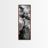 Eagle Tree, Cliff Perch, Bold Wildlife, Adventure Decor, Framed Canvas Print, Rustic Cabin Wall Art, American Symbolic Art