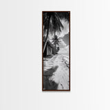 Tropical Beach Path, Palm Trees, Coastal Escape, Island Cabin, Relaxing Vibes, Framed Canvas Print, Living Room Wall Art, Boho Coastal Decor