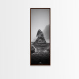 Foggy Island Trees, Pacific Northwest Nature, Moody Wall Art, Framed Canvas Print, Rustic Cabin Decor, Minimalist Forest Print