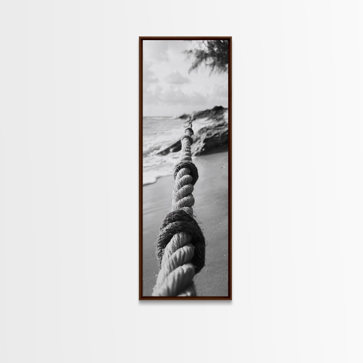 Nautical Rope, Coastal Focus, Rustic Texture, Canvas Print, Nautical wall art, Beach house decor, Minimalist bathroom art, Coastal bedroom print
