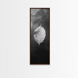 Floating Leaf, Autumn Stillness, Water Reflection, Framed Canvas Print, Fall inspired decor, Bathroom minimalist art, Botanical nature gift