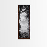 Island View, Forest Coastline, Secluded Shore, Tranquil Ocean Scene, Canvas Print, Boho Decor, Entryway Wall Art, Nature Wall Aesthetic