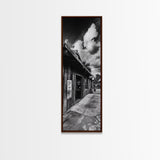 Western Saloon, Rustic Storefront, Desert Vibes, Black and White Photography, Framed Canvas Print, Man Cave Art, Americana Wall Style