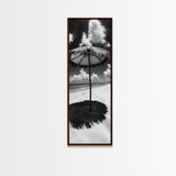 Beach Umbrella, Summer Shade, Ocean Serenity, Island Dreams, Coastal Peace, Framed Canvas Print, Living Room Wall Art, Boho Tropical Décor