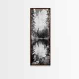 Forest Reflection, Tranquil Lake, Evergreen Woods, Wilderness Scene, Canvas Print, Rustic Cabin Wall Decor, Nature Photography Art