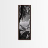 Hammock Dreams, Coastal Rest, Lakeside Retreat, Chill Vibes, Framed Canvas Print, Boho Wall Art, Serene Bedroom Art, Relaxation Inspired Decor