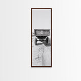Desert Wagon, Abandoned Cart, Rustic Sandscape, Framed Canvas Print, Farmhouse Wall Art, Neutral Tones, Vintage Desert Scene, Fall Style