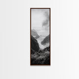 Foggy Coast, Ocean Cliffs, Atmospheric Horizon, Canvas Print, Nature Wall Art, Moody Landscape, Neutral Tones, Hallway or Office Decor