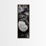 Zen Circle Stone, Forest Texture, Nature Balance, Canvas Print, Rustic Bathroom Decor, Earthy Wall Art, Minimalist Natural Style