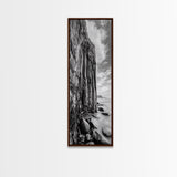 Cliffside Texture, Ocean Rocks, Vertical Landscape, Canvas Print, Modern Coastal Wall Art, Minimalist Nature Decor, Hallway Art