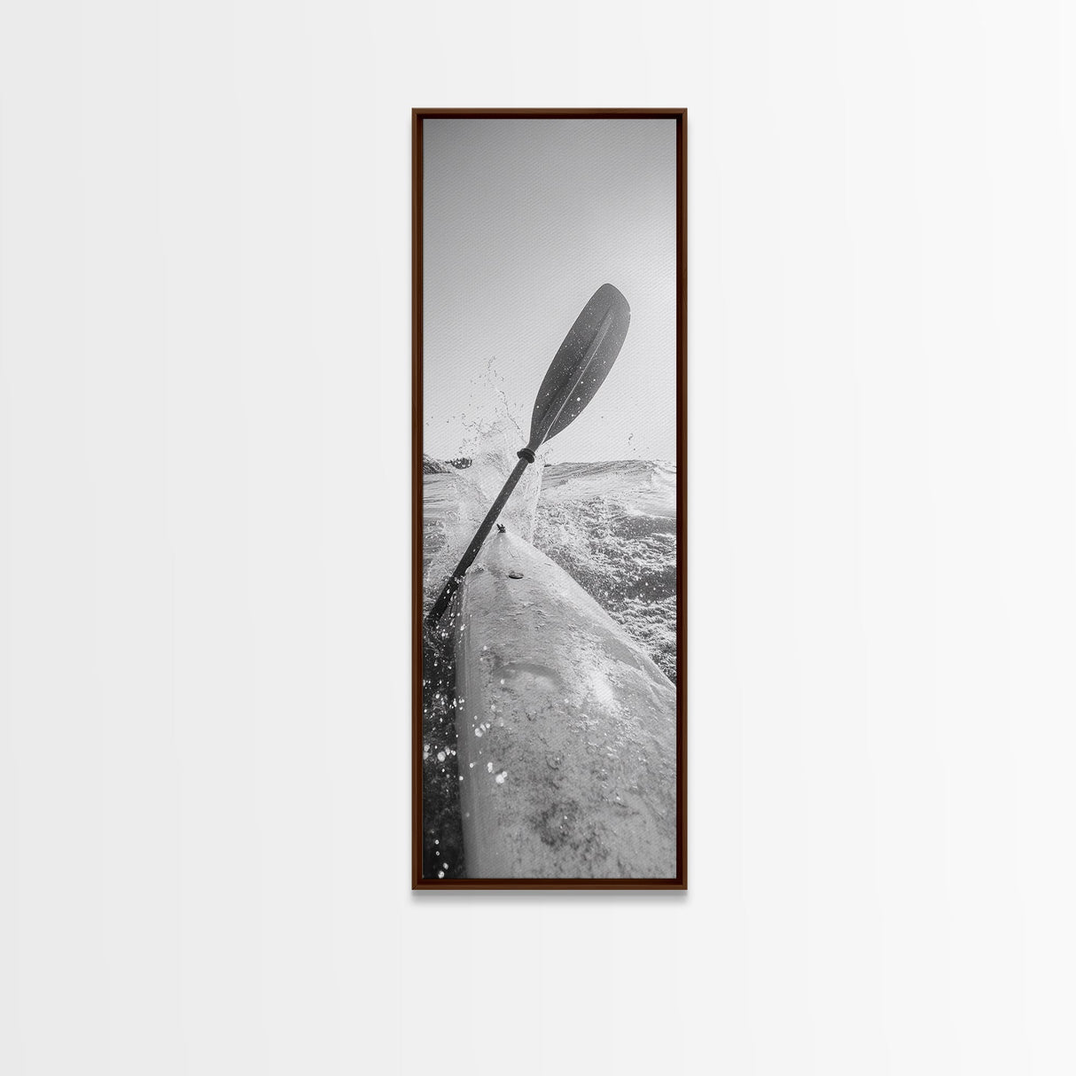 Kayak Adventure, Water Splash, Paddle Motion, Framed Canvas Print, Outdoor Man Cave Art, Action Wall Decor, Nautical Photography, Man Cave