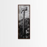 Rustic Axe Decor, Woodsy Cabin Vibes, Nature Photography, Masculine Art, Framed Canvas Print, Man Cave Decor, Garage Wall Art