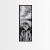 Rowboat Reflection, Still Water, Lake Life, Canvas Print, Rustic Cabin Wall Art, Nature Photography, Bedroom Art, Den Lakehouse Decor
