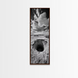 Desert Sinkhole Scene, Mysterious Landscape, Surreal Earth Art, Framed Canvas Print, Moody Bedroom Print, Office Wall Art, Cabin Wall Art